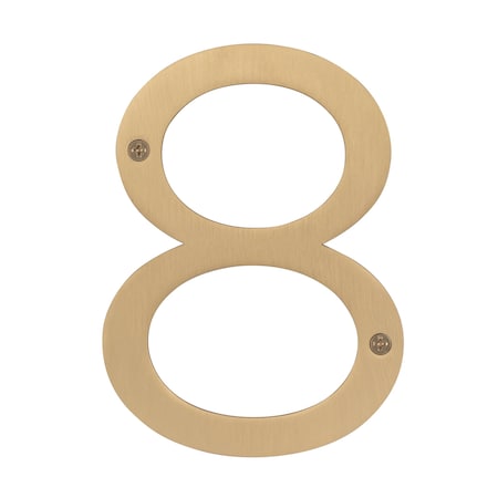 Sure-Loc Hardware Sure-Loc Hardware Stainless Steel House Number, 6, No. 8, Satin Brass HNSS6-8 SB